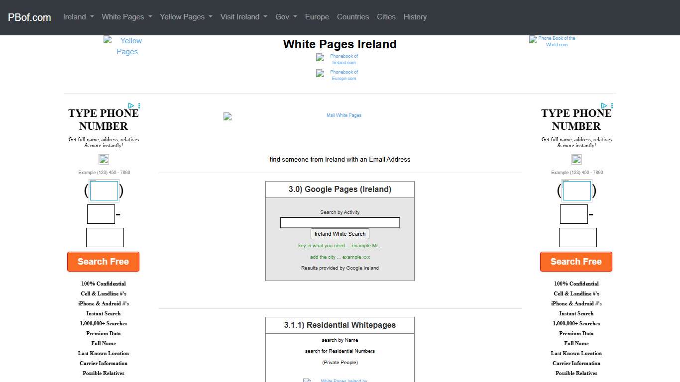 White Pages Ireland by Phone Book of the World