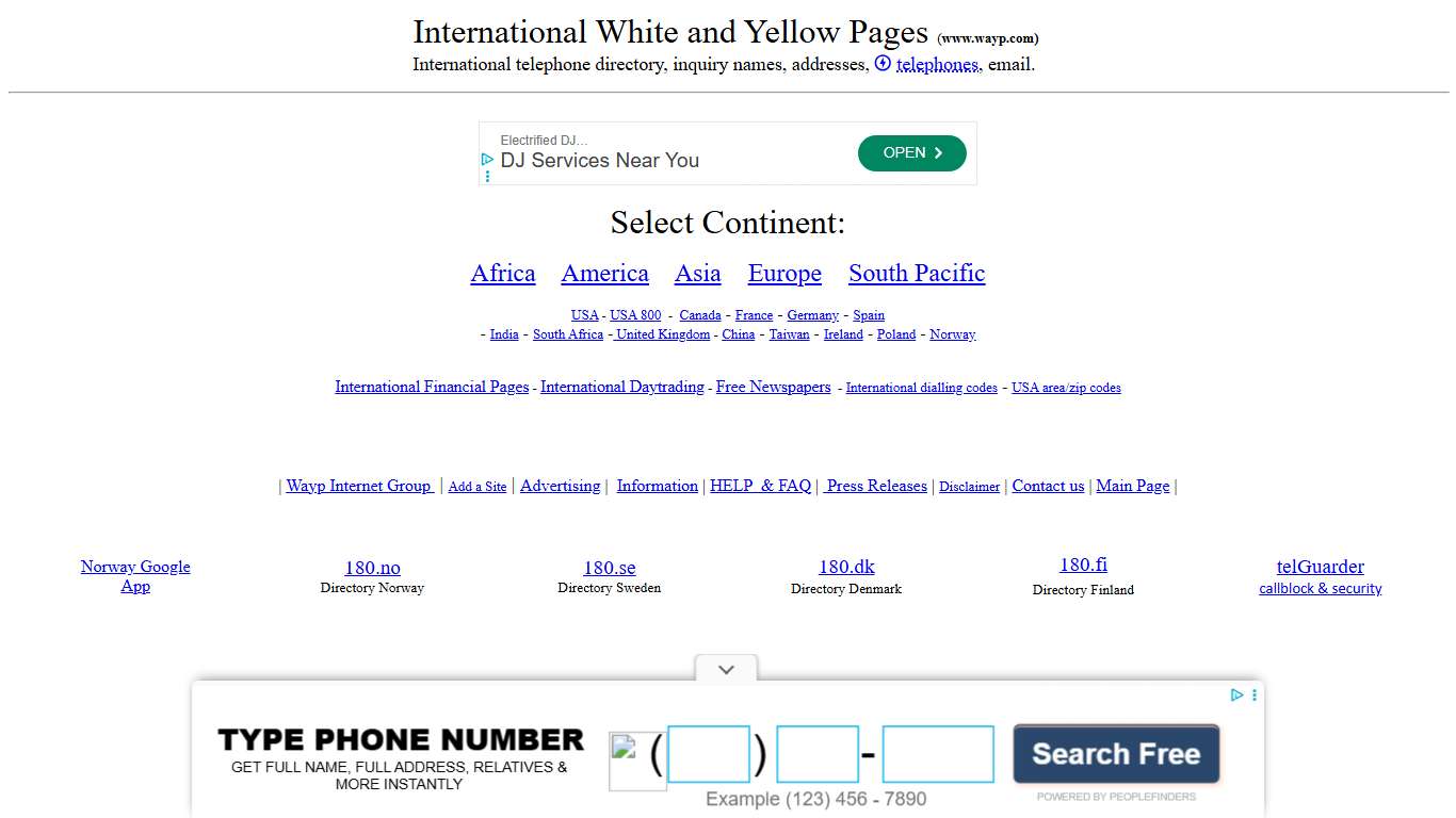 International White and Yellow Pages