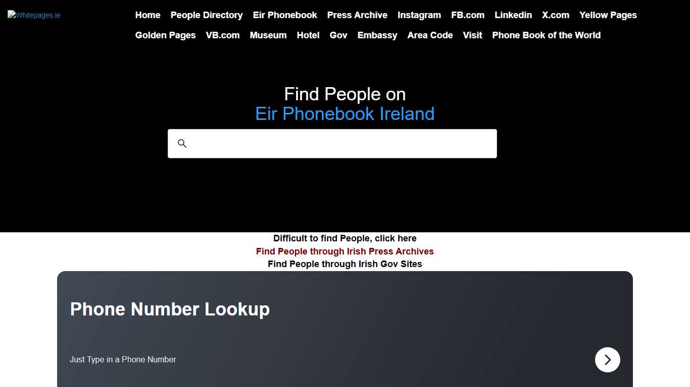 Eirphonebook Ireland Search via Whitepages.ie